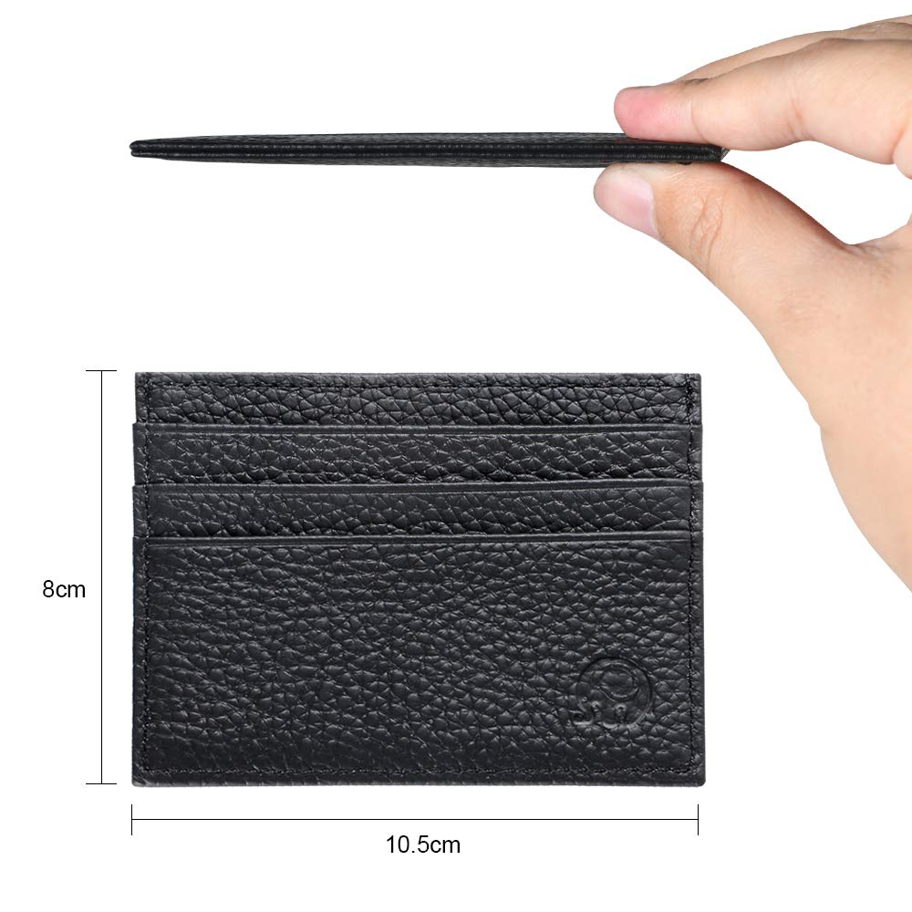DIULI Credit Card Holder Wallet, RFID Blocking Leather Ultra Slim Wallet (Black) - Image 3